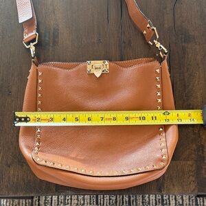 Authentic Valentino Garavani Brown Studded crossbody Bag